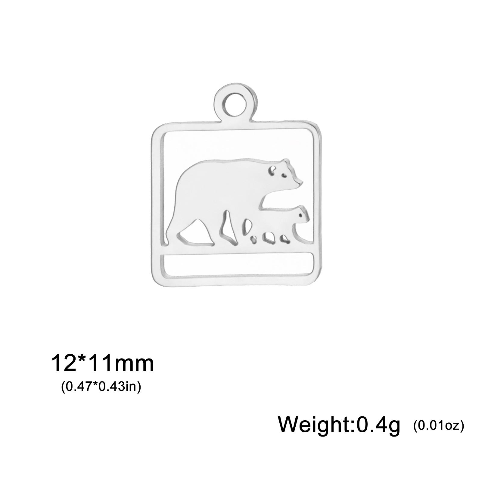 

Teamer 5pcs/Lot Cat Dog Bear Geometric Stripe Stainless Steel Charms For Jewelry Making Diy Acccessories For Bracelet Necklace