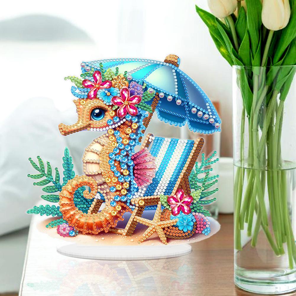 Acrylic 2D Flat DIY 5D DIY Diamond Art Tabletop Decorations Diamond Painting Desktop Decorations for Home Office Desktop Decor