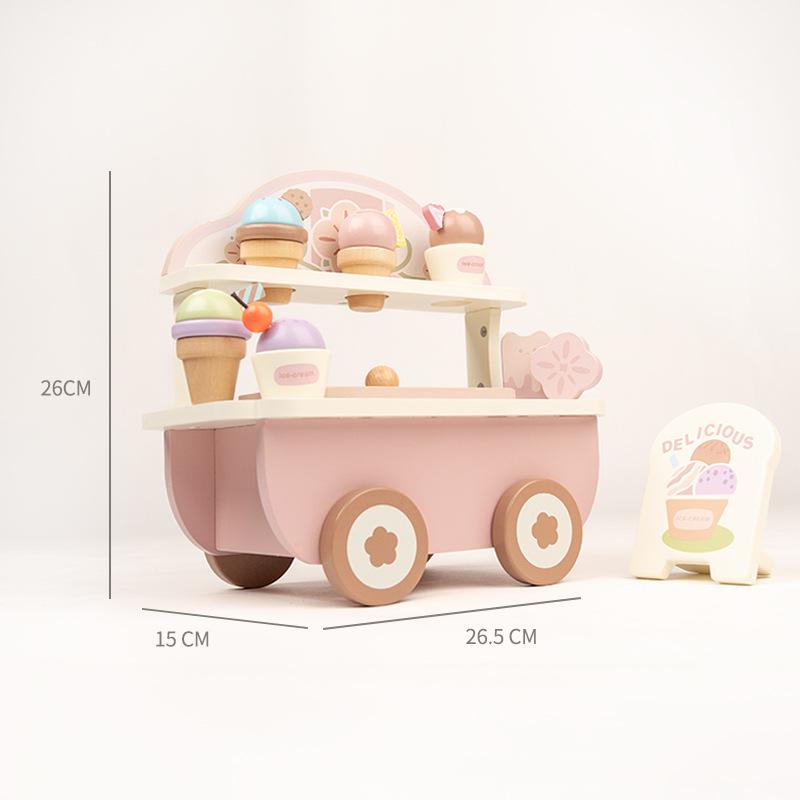 White Peach Wooden Dessert Stand: Role-Playing Kitchen & Afternoon Tea Cake Set