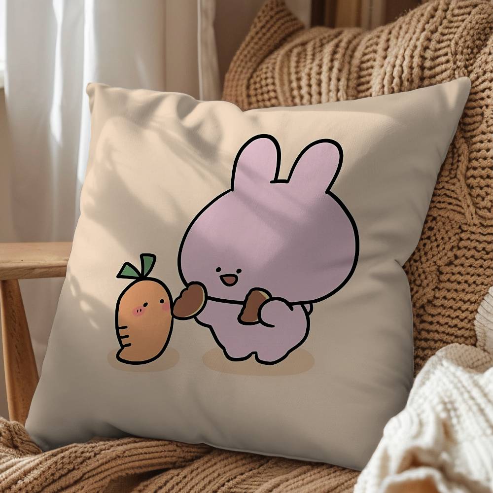 soft round Naughty Rabbit Asamimichan Pillow Case Living Sofa Cushion Cover Suitable For Home Bedroom Room Decoration