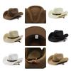 Adjustable Hat Cowboy Straw Hats Outdoors Beach Sunhat Large Brim Riding Horse