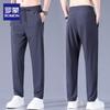 Luomeng Men's Ice Silk Straight Casual Trousers