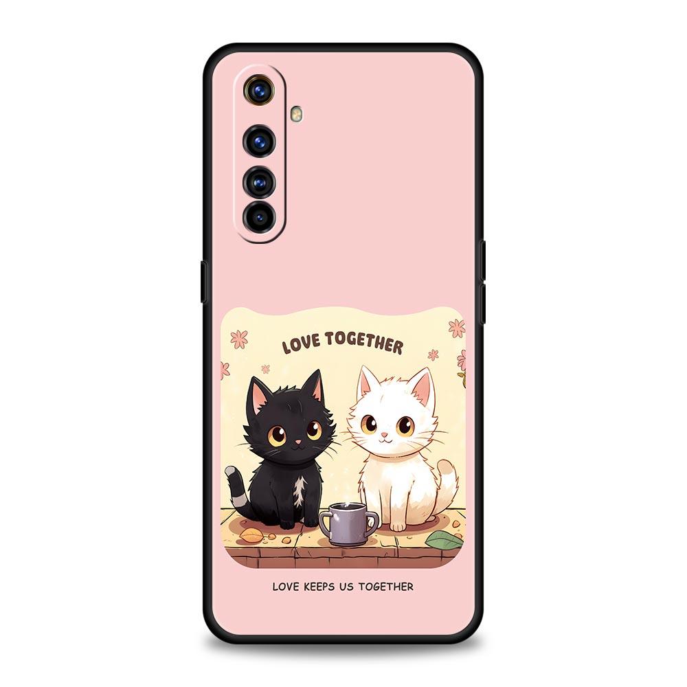 Cute Cartoon Dog Cat Vehicle Case For Realme 16 15T 14 13 12 11 10 4G 9 8 5G Pro Plus C21 C25 C35 GT5 GT3 Neo 2 3 3T 5 Cover