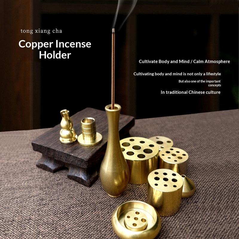 1Pcs Portable Incense Burner Multi Purpose Water Drop Shape Brass Incense Holder Home Office Teahouse Zen Ornament Supplies