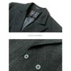 Menseye Men's Winter Wool Coat, Mid-Length Suit Collar Double-Breasted Woolen Overcoat, Thickened Business Style