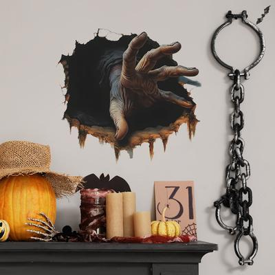 Halloween Wanddurchbruch Simulation Horror Handfläche Schlafzimmer Wohnzimmer Heimdekoration Wandaufkleber