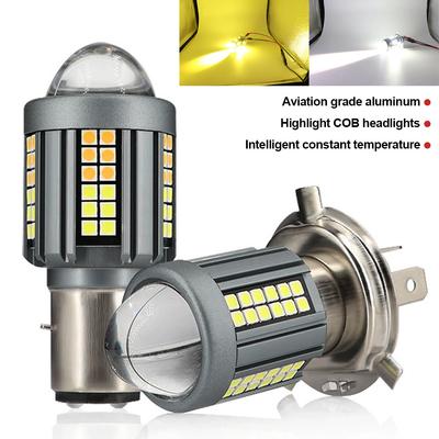 Motorcycle Led Headlight H4 BA20D Headlight Projector Lens Moto Signal Lamp Bulb White Yellow Head Lamp