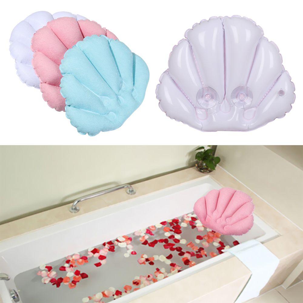 Neck Support Inflatable Fan-shaped Bath Pillow Spa Cushion Pillow Bathtub