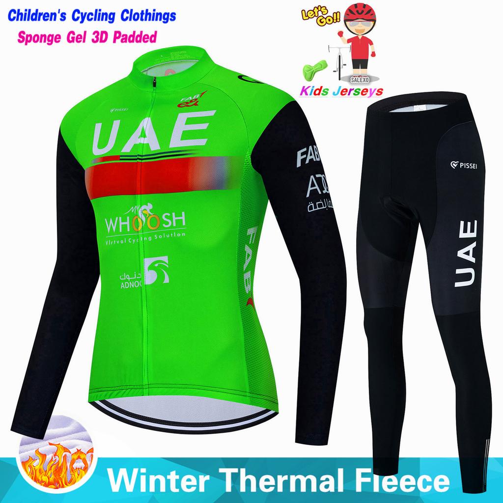 VAE Kinder Winter Fleece Fahrradtrikot Sets Kinder Mountainbike Kleidung Tragen Jungen Rennrad Kleidung Mädchen Fahrrad Anzug