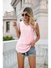 2024 European & American Women's V-Neck Hollow Out Sleeveless Casual Vest Top