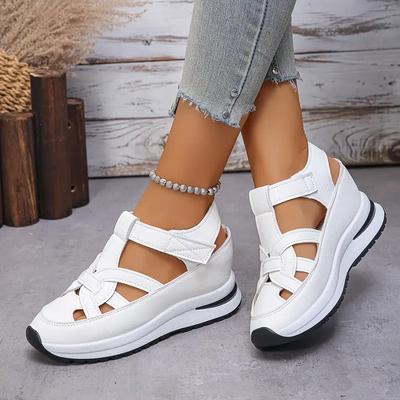 Sandales pour femmes au printemps 2025, nouvelles chaussures romaines à talons compensés pour femmes, sandales à talons compensés épais