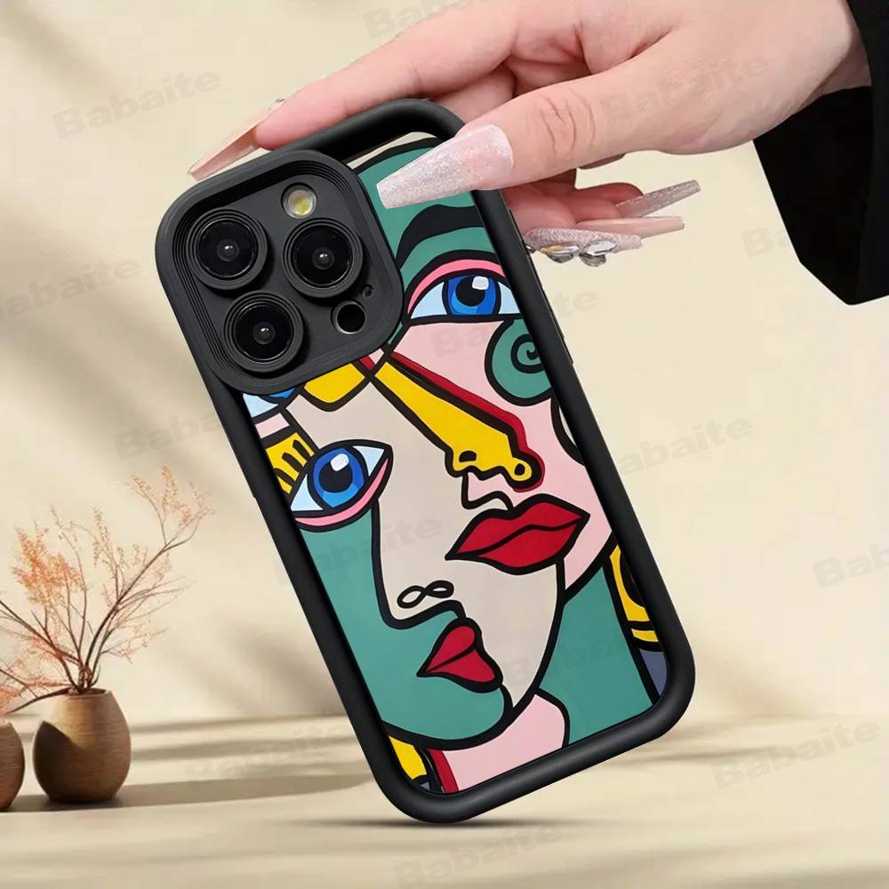Picasso Abstract Art Painting Phone Case For Iphone 17 16 Pro Max 15 14 13 12 11 Plus Cover Soft TPU