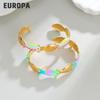 Seven-Color Enamel Small Fish Openable Bracelet In 18K Gold, Light Luxury Titanium Steel, Autumn/Winter Fashion Accessory