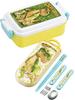 Skater Bento Trio and Antibacterial Made In Gigantosaurus TACC2AG Kids' Set, Chopsticks, Spoon, Fork, Cutlery, Easy-Open Slide-Open Design, Japan,