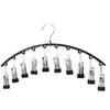 Stainless Steel Black Multifunctional Clothes Pegs & Sock Clips Drying Rack