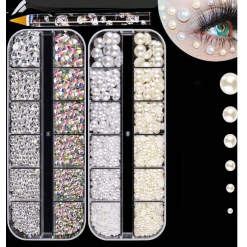 Glitter Finish Resin Rhinestone Kit DIY Decoration Flatback Gems Jelly Rhinestones  for Nail Art