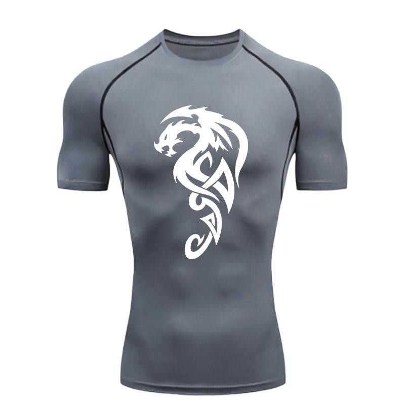 Dragon - Design  Men's Sports T - Shirt Training Fitness Compression Workout T - Shirt Athletic Tees Gym T - Shirts