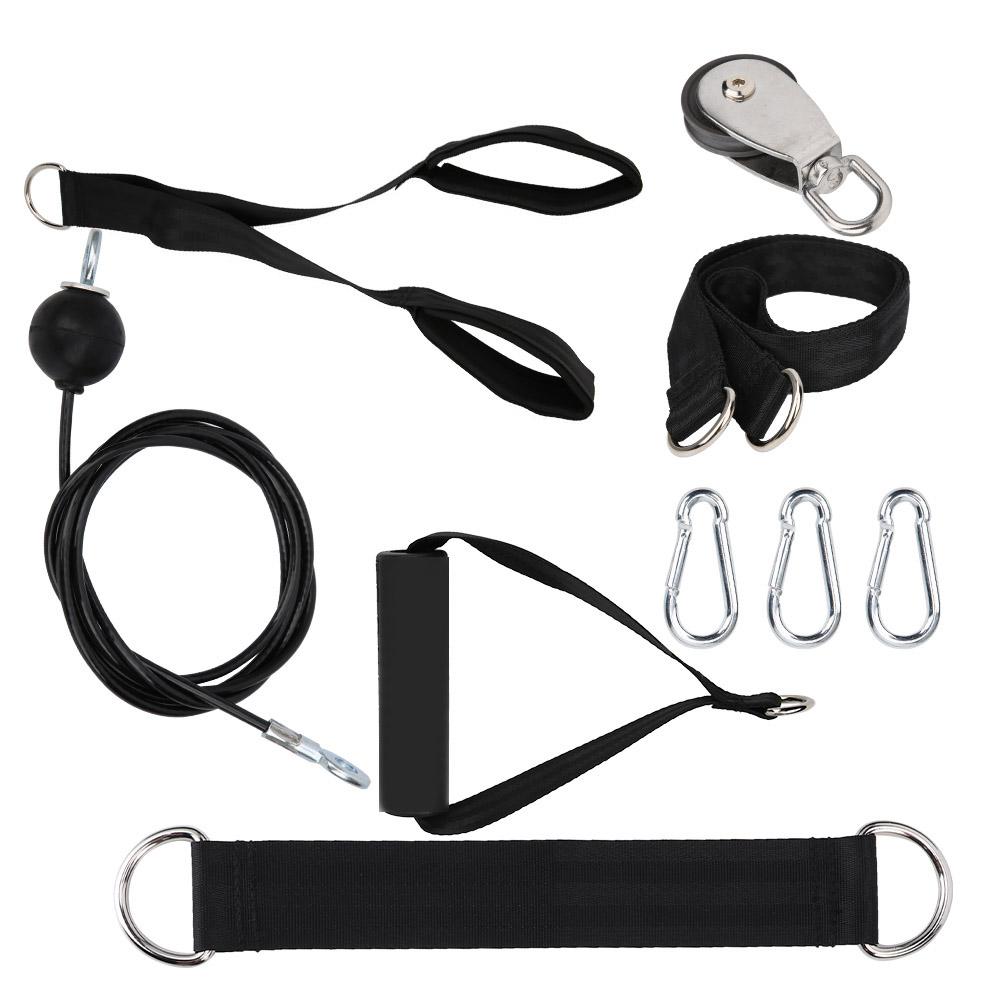 

Fitness DIY Pulley Rope Arm Strength Triceps Cable with Wheel Accessory Fitness Kit