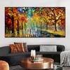 Moderne Bunte Abstrakte Leinwanddrucke Kunst Regnerische Gartenlandschaft Poster Bild Wandkunst Malerei für Wohnzimmer Schlafzimmer