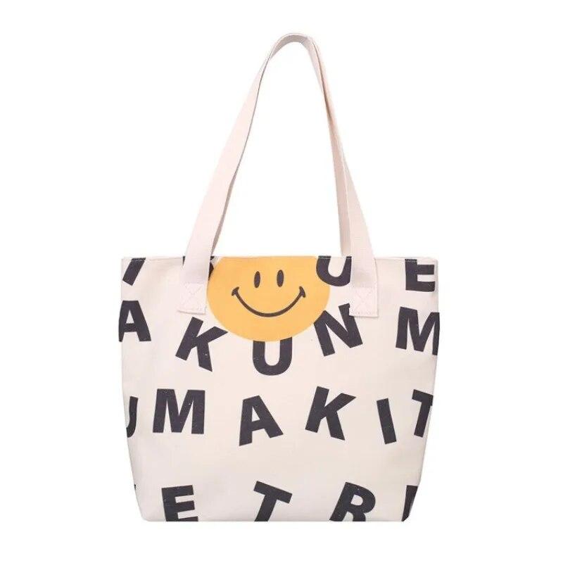 Холщовая сумка женская большая вместительная сумка Новинка 2023 года на молнии с принтом — фото 7