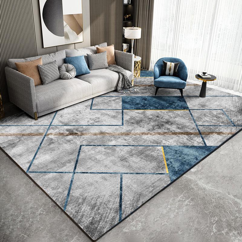 Area Mat Light Luxury Minimalist Geometric Pattern Bedroom Floor Ultra Soft Thickened Non-Slip Home Mat Easy To Clean Anti Slip Bohemian Style Rugs
