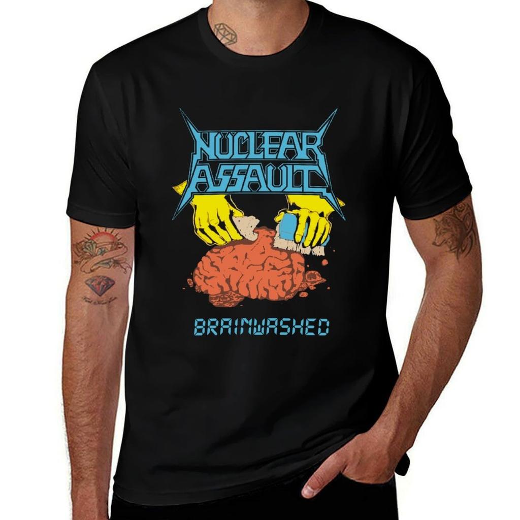 Nuclear Assault Brainwashed Tshirt Functional Casual Short Sleeve Tee