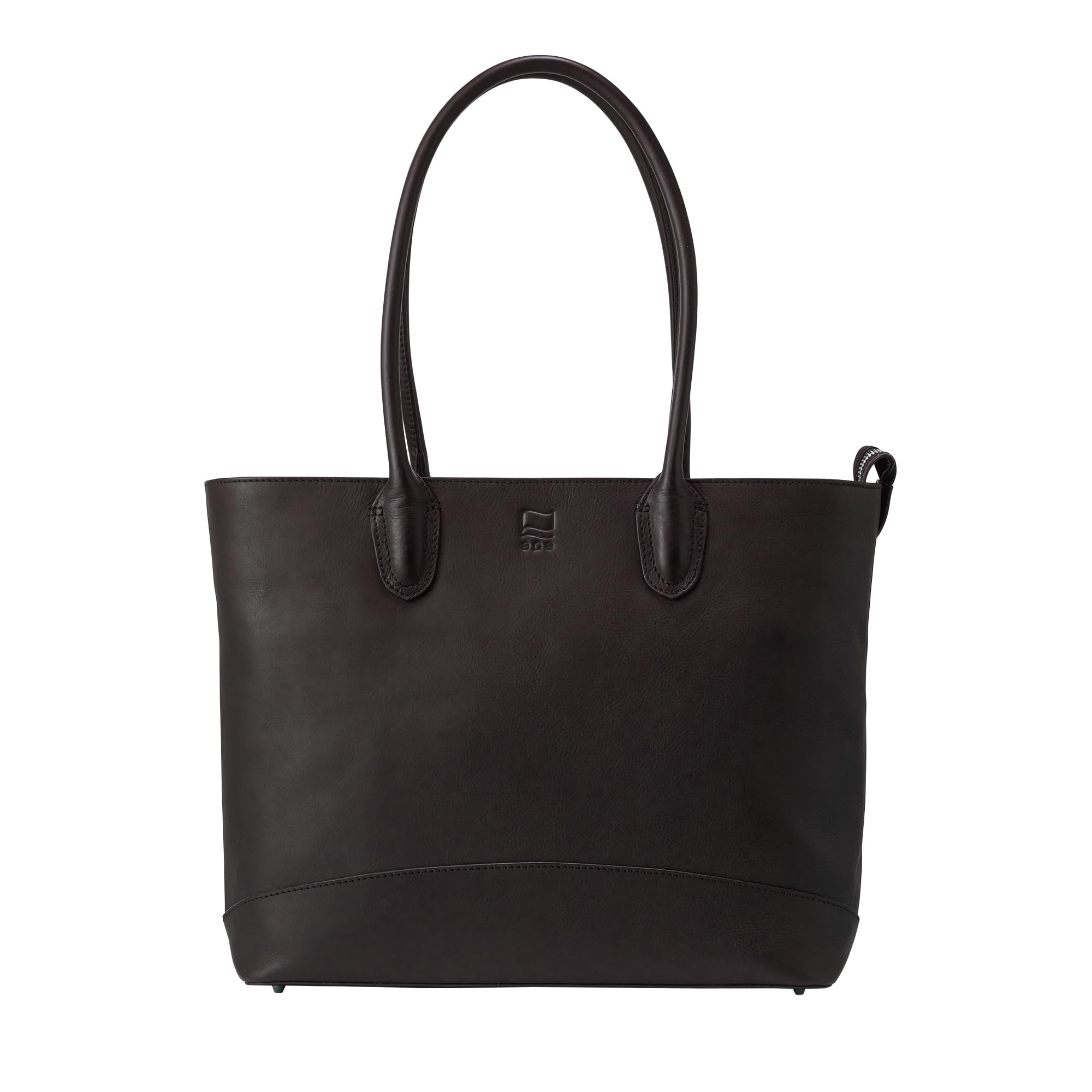 

Tote Bag Genuine Leather A4 Large Capacity Leather Brand Plain [epe] Men s Work/School (Dark Brown)