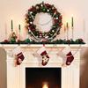 Wooden Bead Christmas Garland 7.41ft Long Festival Tree Decoration For Mantels Staircase Holiday Party Centerpieces