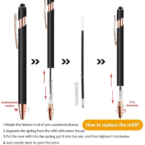 15 Pack pirational Pens - Motivational Ballpoint Pens Bulk with Quotes Stylus Tip Black Ink, Funny Pens for Coworkers School Office Supplies, Black