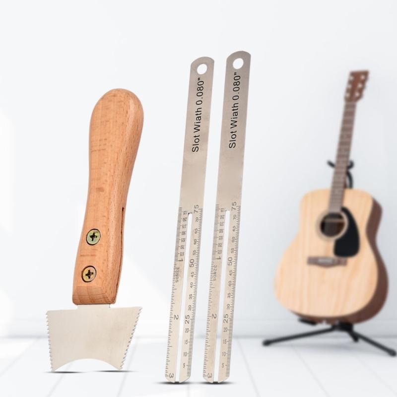 Guitar Fret Crowning File Set with Fingerboard Guards Guitar Luthier Tool Multipurpose Sawteeth Instruments Tools