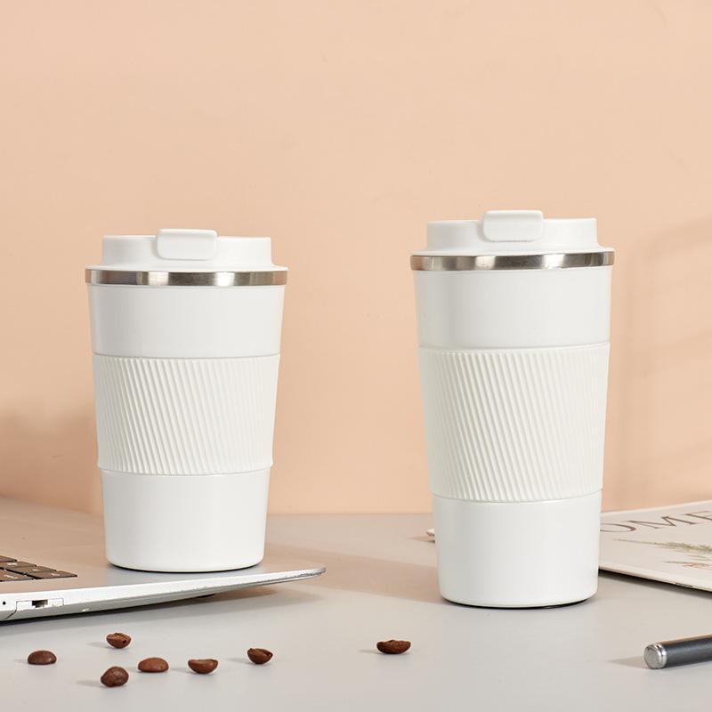 Supply 304 Stainless Steel Double-Layer Thermos Cup Leather Case Coffee Cup Creative Portable Business Gift Cup