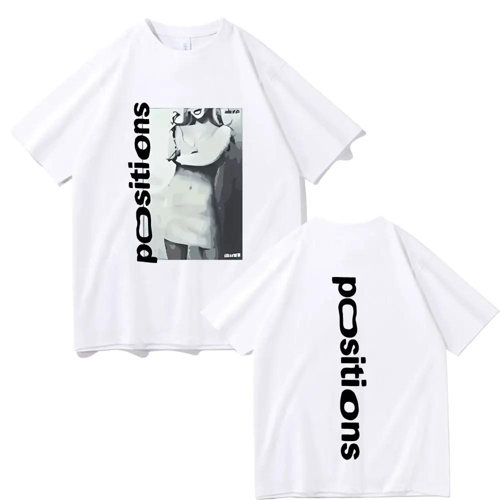 Letní pánské tričko s potiskem alba Ariana Grande positions, ležérní, 100% bavlna, trendy oblečení s krátkým rukávem