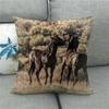 Wild Horses Galloping On The Grassland Digital Printing Short Plush Pillow Covers For Car Sofa Office Cushion Cover Home Goods