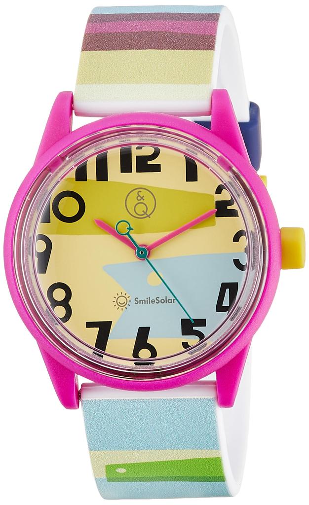 Citizen Smile Solar a collaboration model with textile designer Masaru featuring a snake border 10 ATM water urethane Q&Q Watch, Suzuki, design.