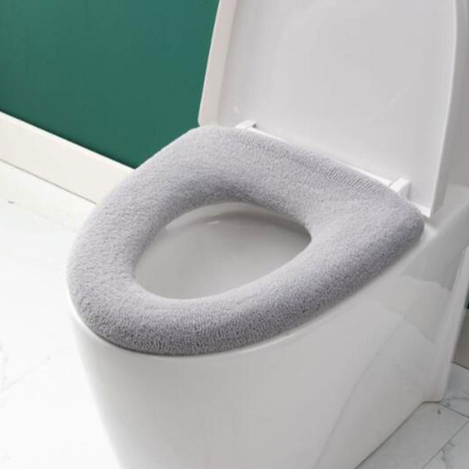 

Коврик для унитаза с ручкой, универсальный вязаный моющийся сиденье для унитаза, бытовой чехол для унитаза, утолщенная теплая подушка на сиденье унитаза One Size