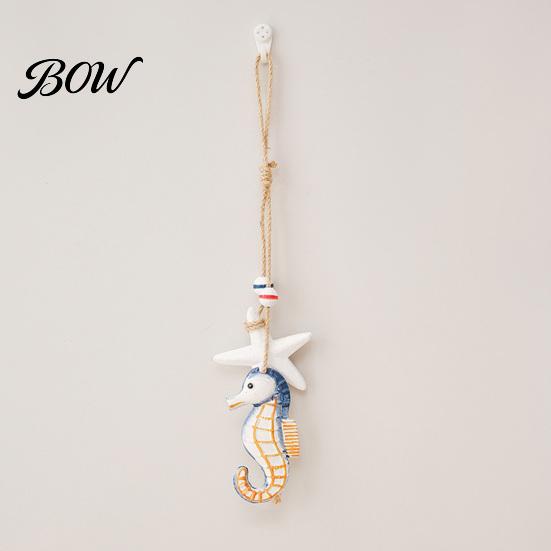 Bohemian Style Home Ornament Mediterranean Nautical Wall Hanging Decor, Handcrafted Wooden Ocean Ornaments, Decorative Pendants with Coastal