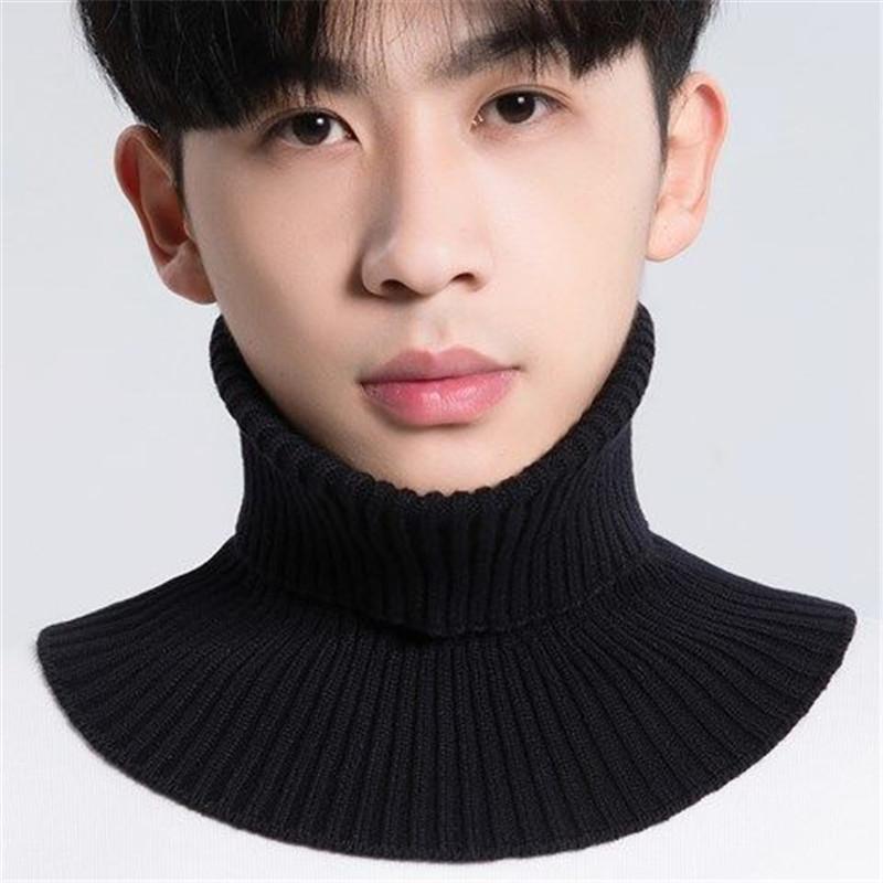 Scarf Men'S Pullover, Thermal Protection, Cervical Spine Neck Cover, Versatile Decorative False Collar, Knitted Fashion Wool