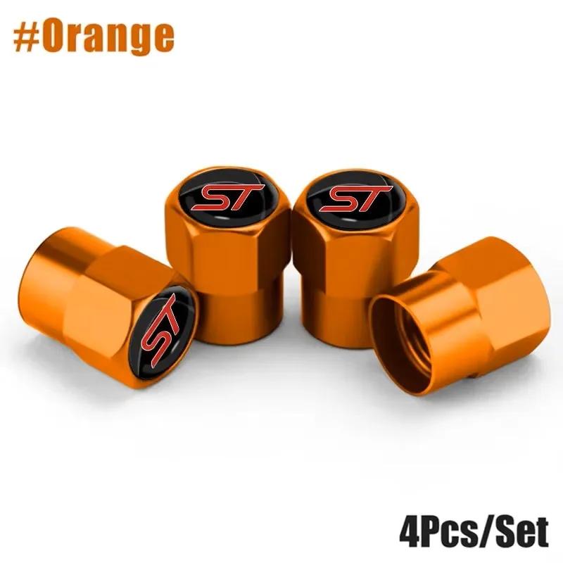 4Pcs/Set ST Emblem Car Wheel Tire Valve Caps Covers Accessories For Ford Focus Kuga Mondeo Transit EcoSport Tierra Explorer