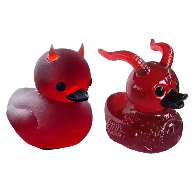 Punk Duck Resin Gothic Punk Ducks Figurines Satanic Decor Novelty Decorative Satan Duck Ornaments Halloween Decoration