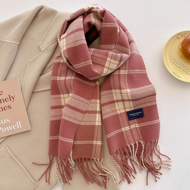 Autumn and winter new versatile scarf women's thickened woven thick beard fringed warm scarf imitation cashmere shawl