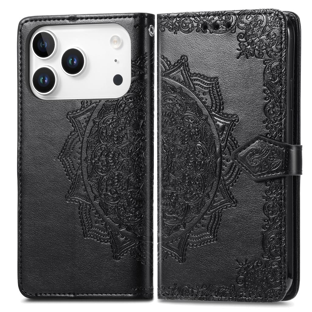 For iPhone 17 Pro Max Case Wallet Mandala Flower Leather Phone Cover Stand View
