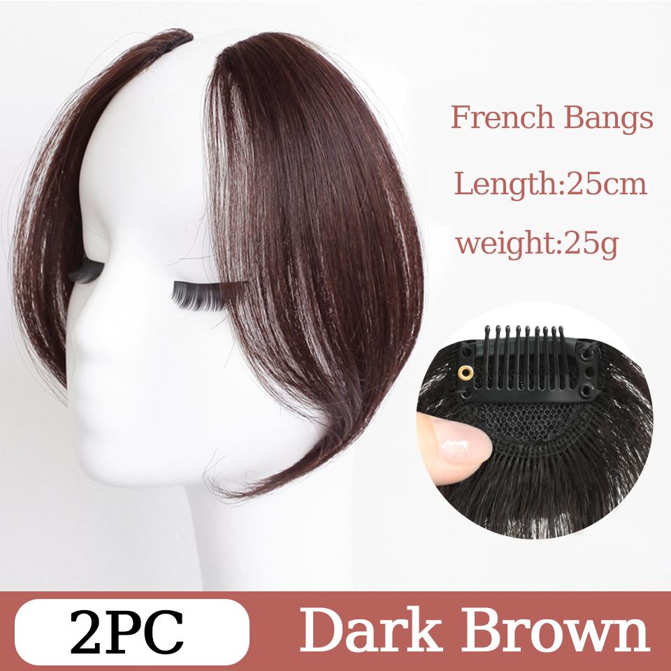 Synthetic Fringe Clip In Hair Bangs Hair Piece Middle Part Two Sides Bang Hair Pieces Clip In Extensions Increase Hair Volume Fo