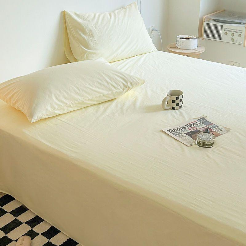 Drap et Housse de Couette Uni Doux pour Enfants, Lit Simple Double Dortoir Étudiant