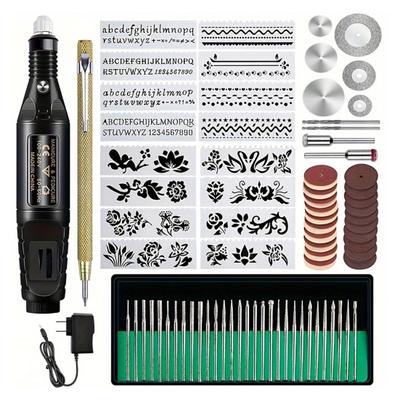 Electric Engraving Tool Kit US Plug Corded Micro Engraver Pen Set for Jewelry Glass Wood Metal Plastic DIY Rotary Tool