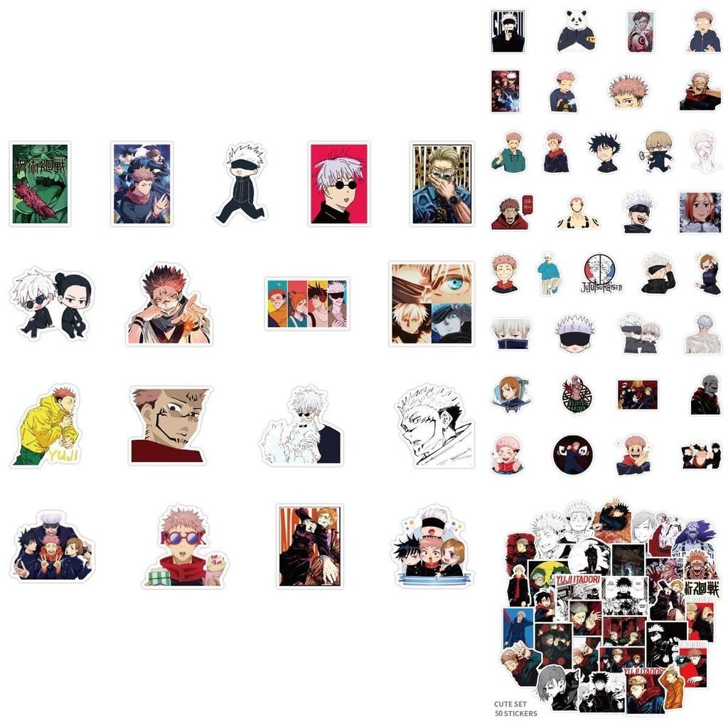 Vibrant 50/100 Pcs Anime Jujutsu Kaisen Sorcery Stickers Waterproof Decals For Laptops