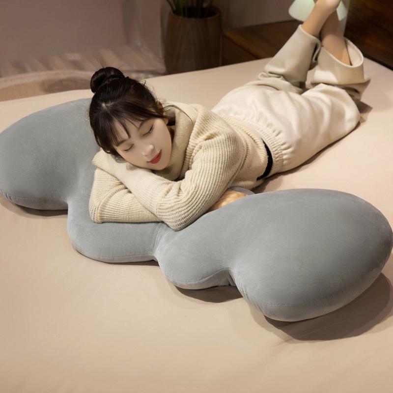 Wave-Shaped Cloud Leg & Back Hugging Pillow - Long Body Cushion for Side Sleepers