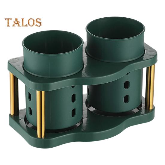 

Держатель для палочек для еды с дренажными отверстиями, 2 сетки, большой калибр, аккуратный кухонный чехол для палочек для еды, полка, посуда для столовой зелёный