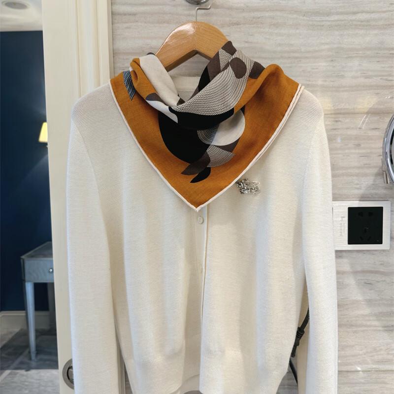 NINA SOLOR Silk Wool Scarf with Little Horse Design