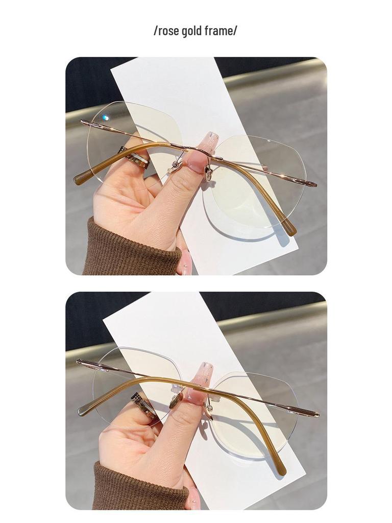 Women's Rimless Pure Titanium Eyeglasses - Prescription Ready, Anti-Blue Light