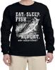 Eat Sleep Fish Funny Fishing Graphic Design Long Sleeve T-Shirt Long Arm Shirt